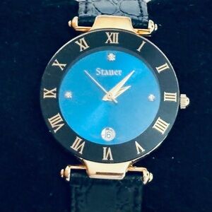 Vintage Stayer Minuit Swarovski Crystal Watch. Excellent